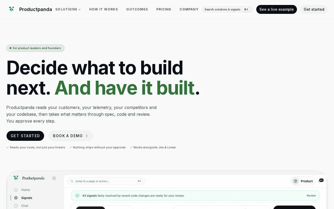 Screenshot of productpanda.ai