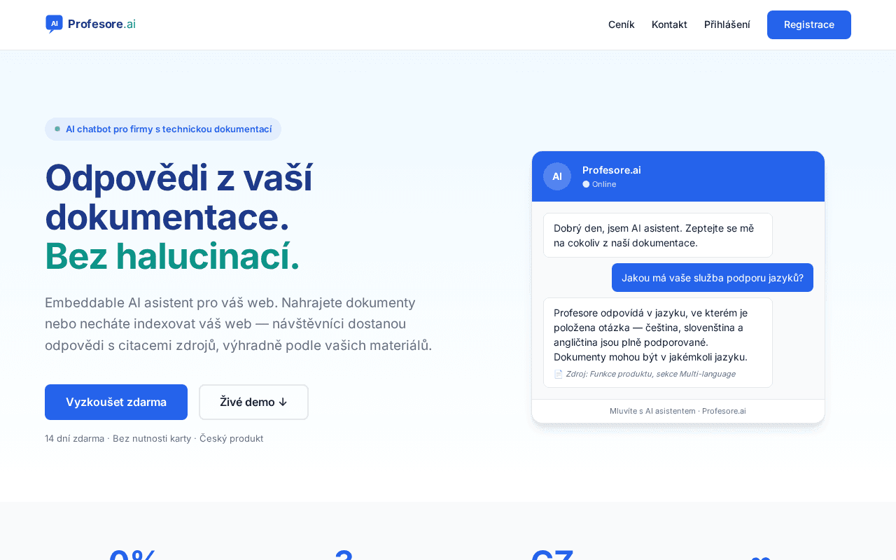 Screenshot of profesore.ai