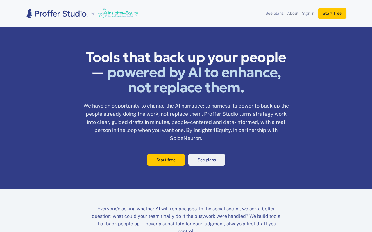 Screenshot of profferstudio.ai