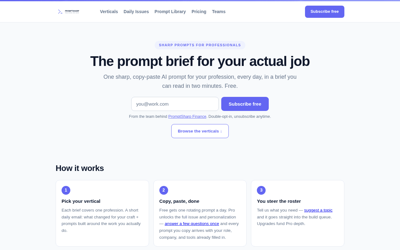 Screenshot of promptsharp.ai