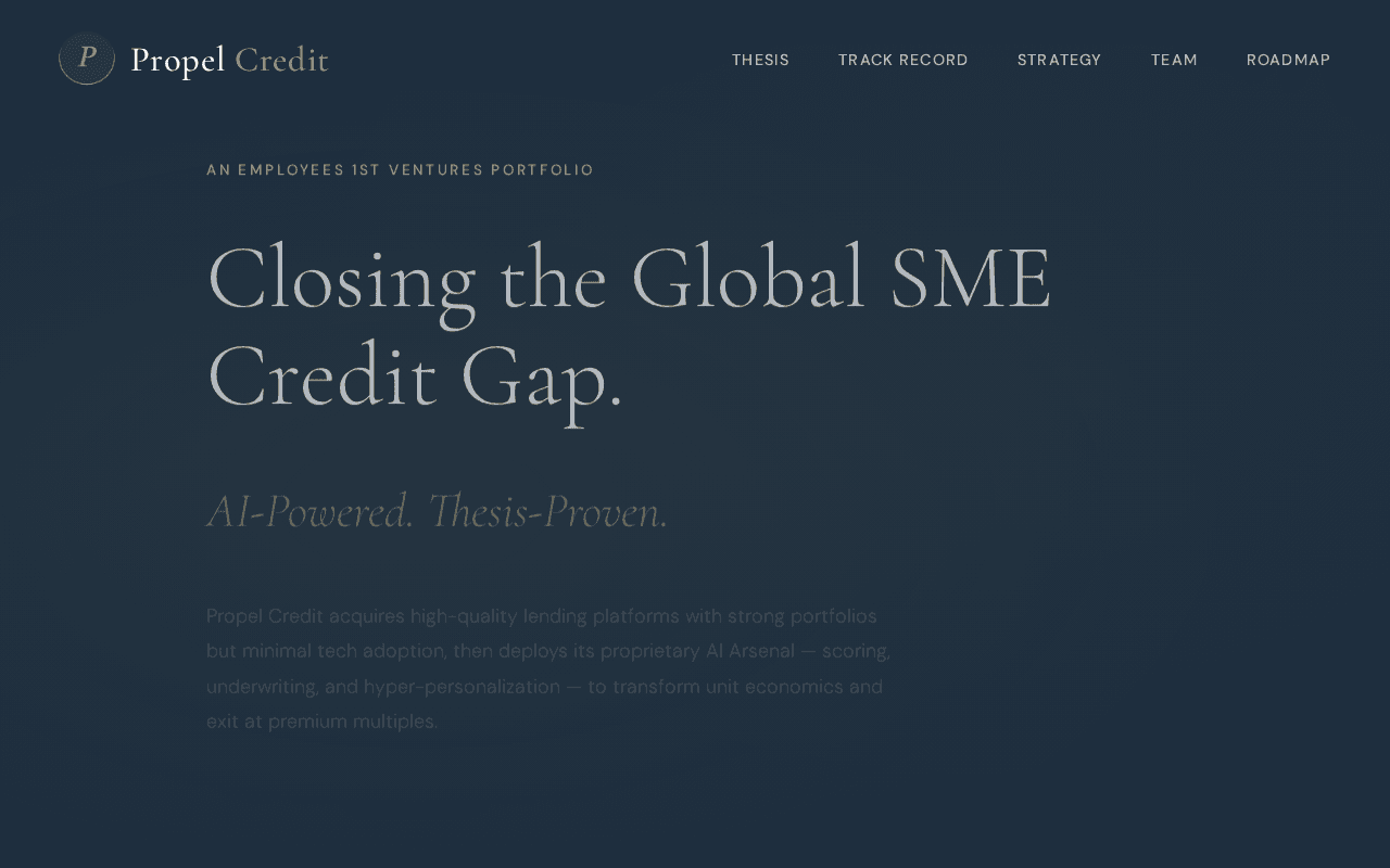 Screenshot of propelcredit.ai