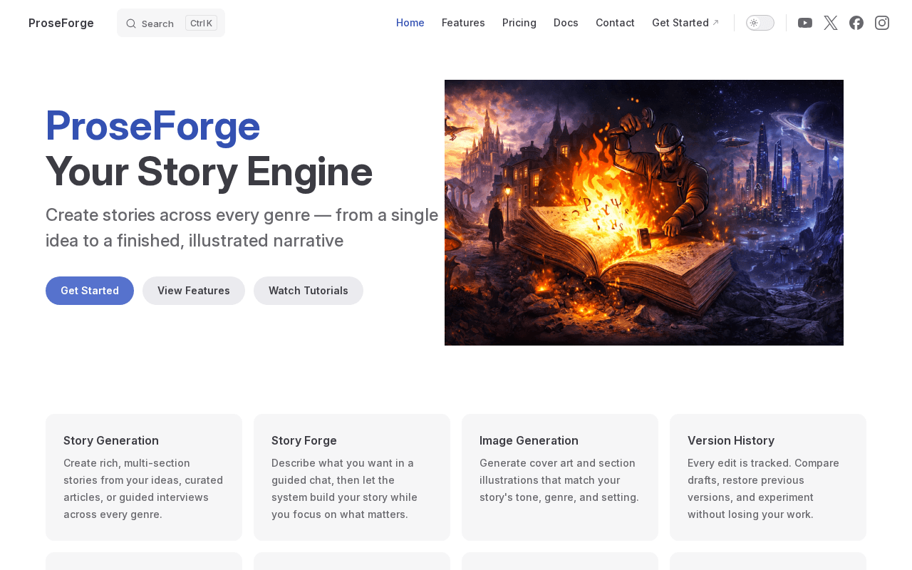 Screenshot of proseforge.ai