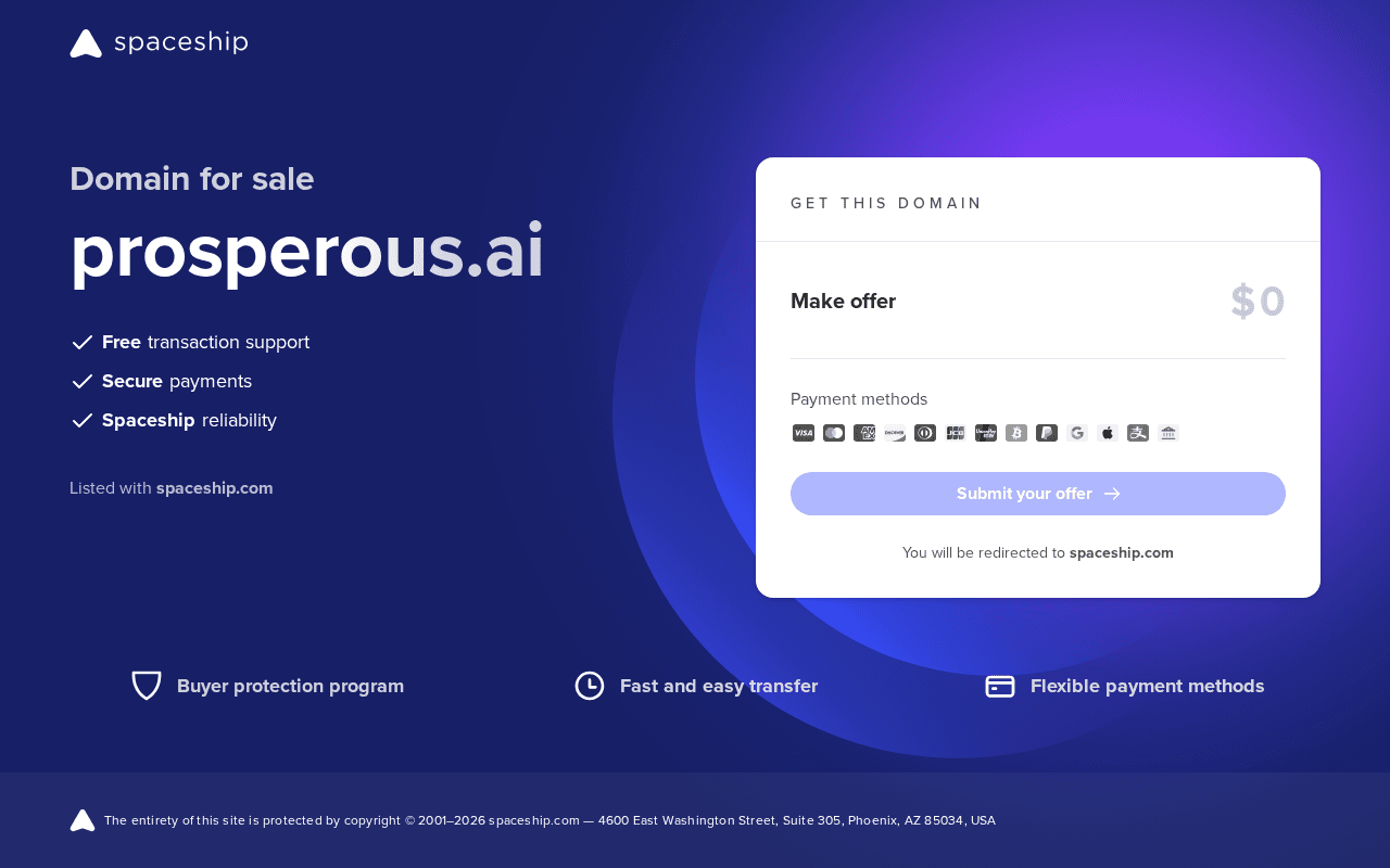 Screenshot of prosperous.ai
