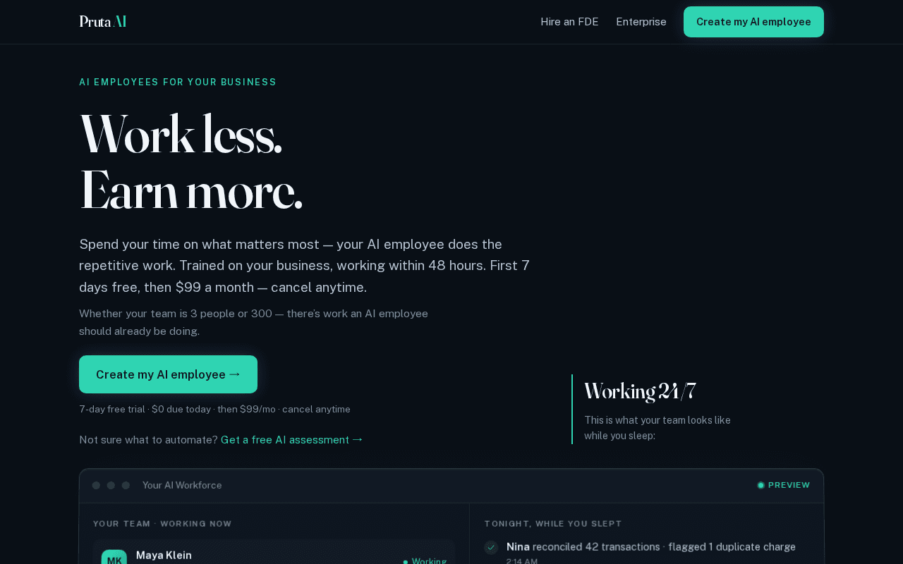 Screenshot of pruta.ai