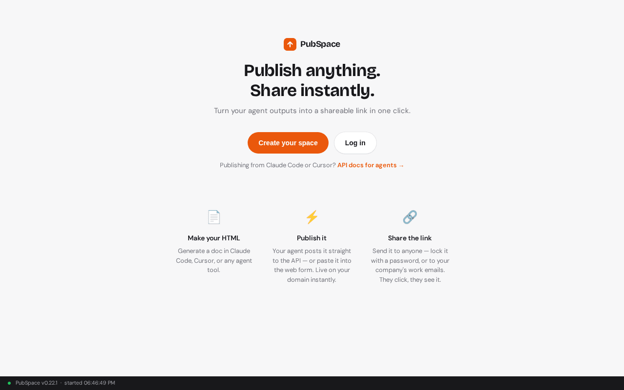 Screenshot of pubspace.ai