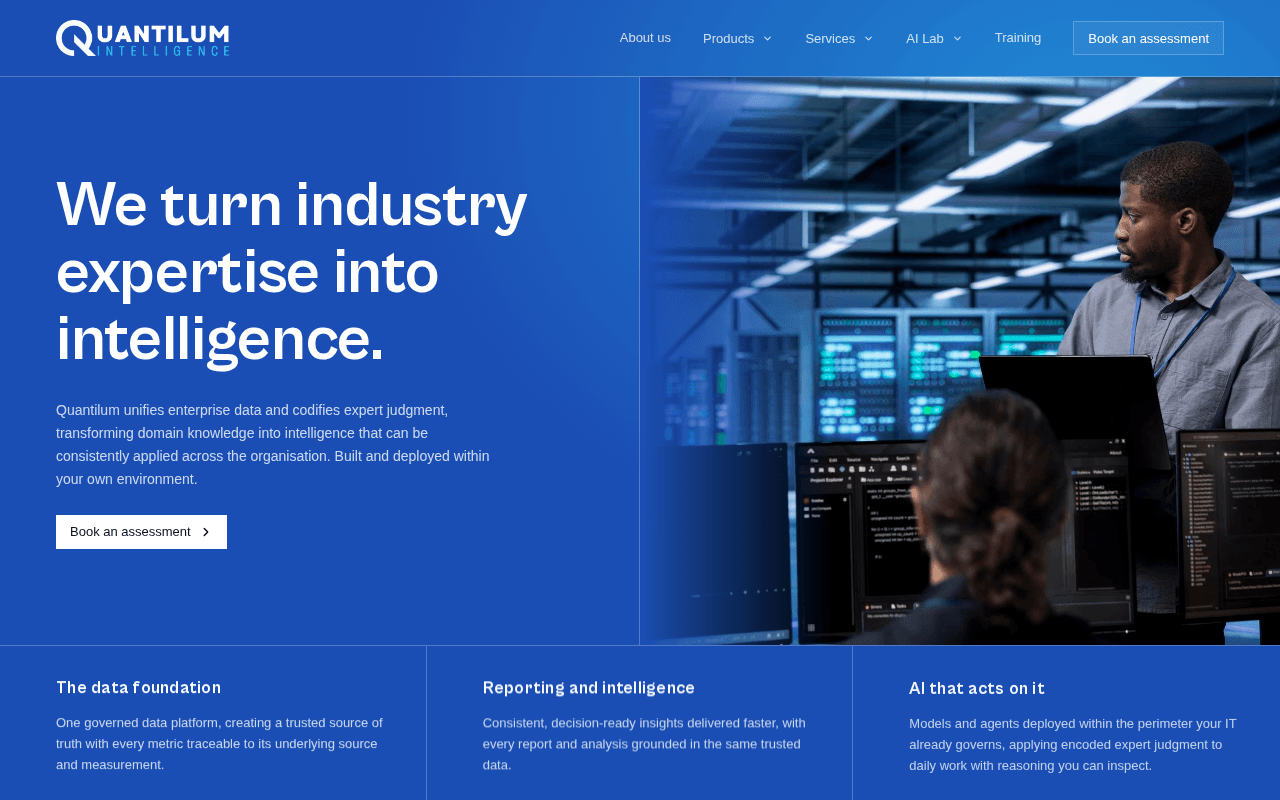 Screenshot of quantilum.ai