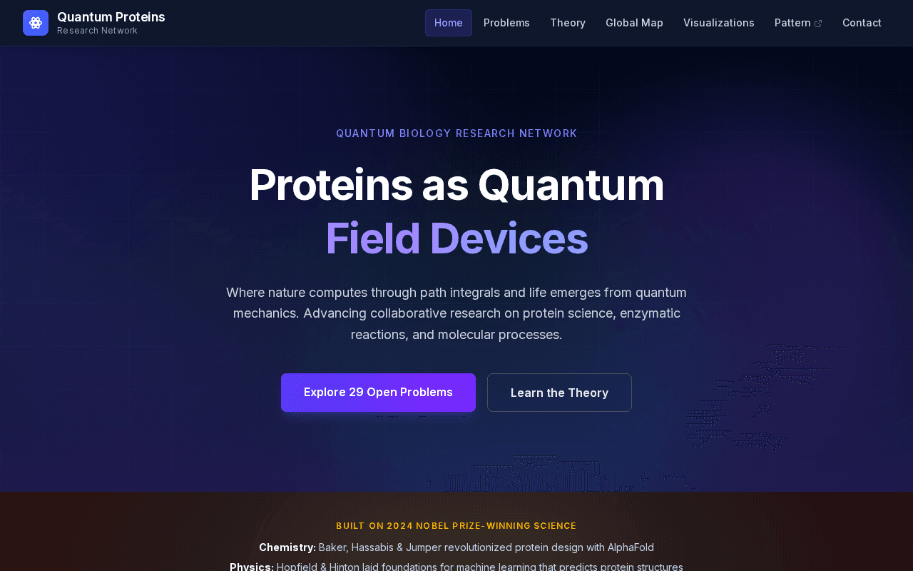 Screenshot of quantum-proteins.ai