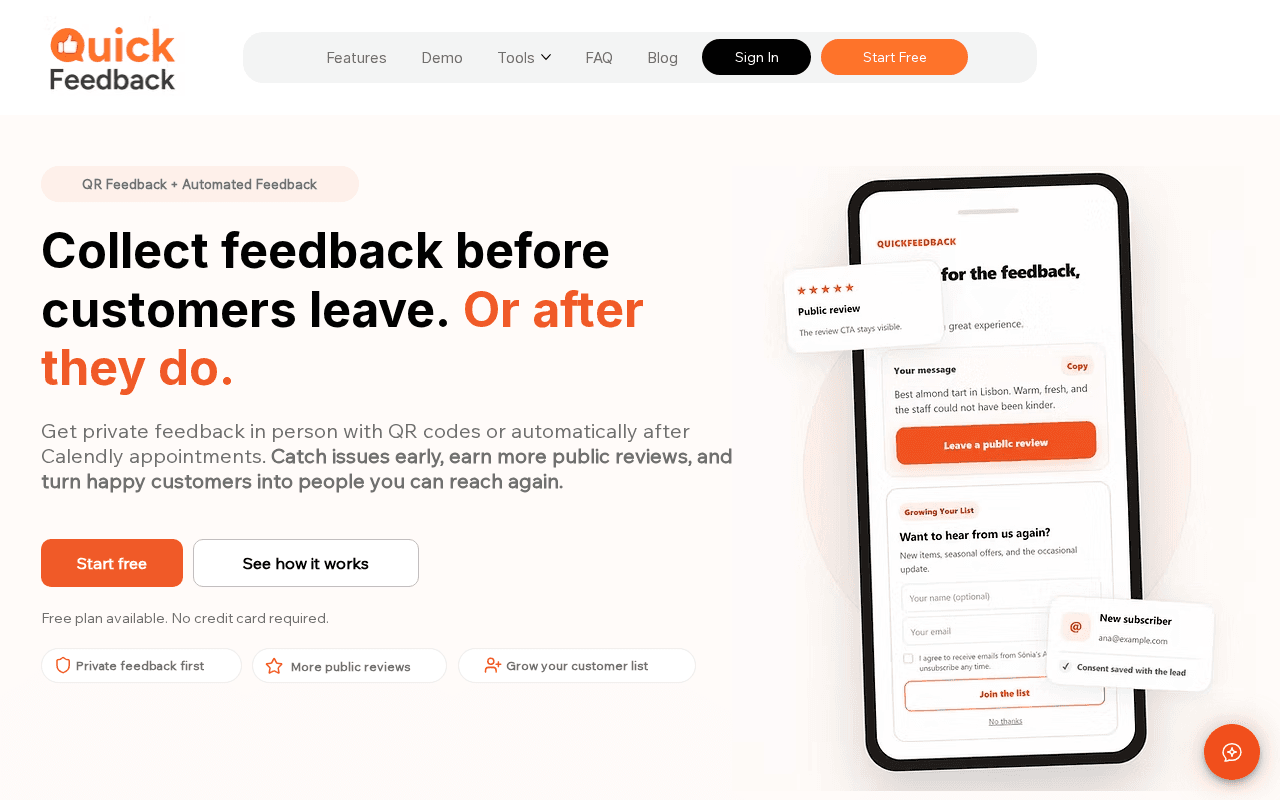 Screenshot of quickfeedback.ai