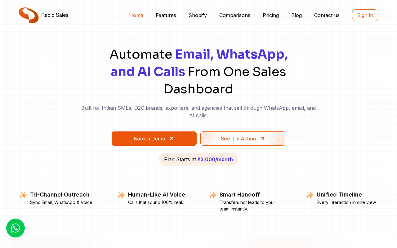 Screenshot of rapidsales.ai