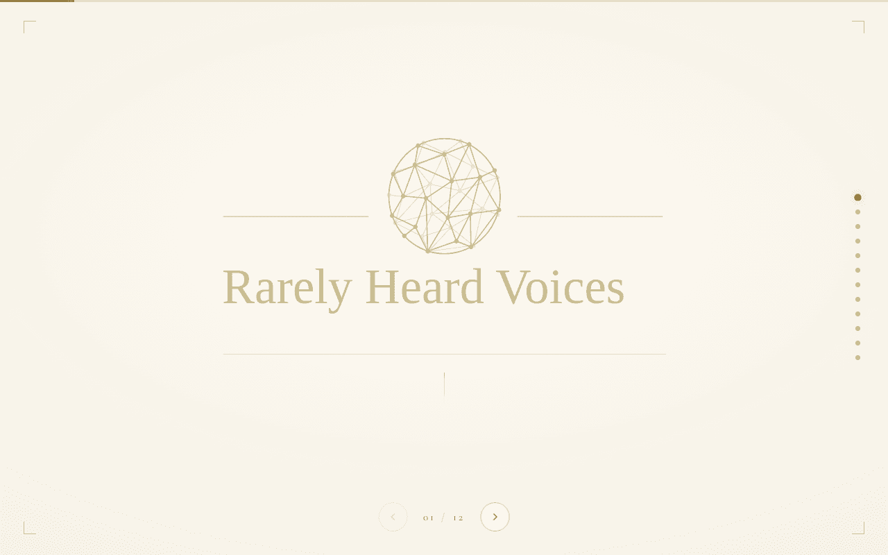 Screenshot of rarelyheardvoices.ai