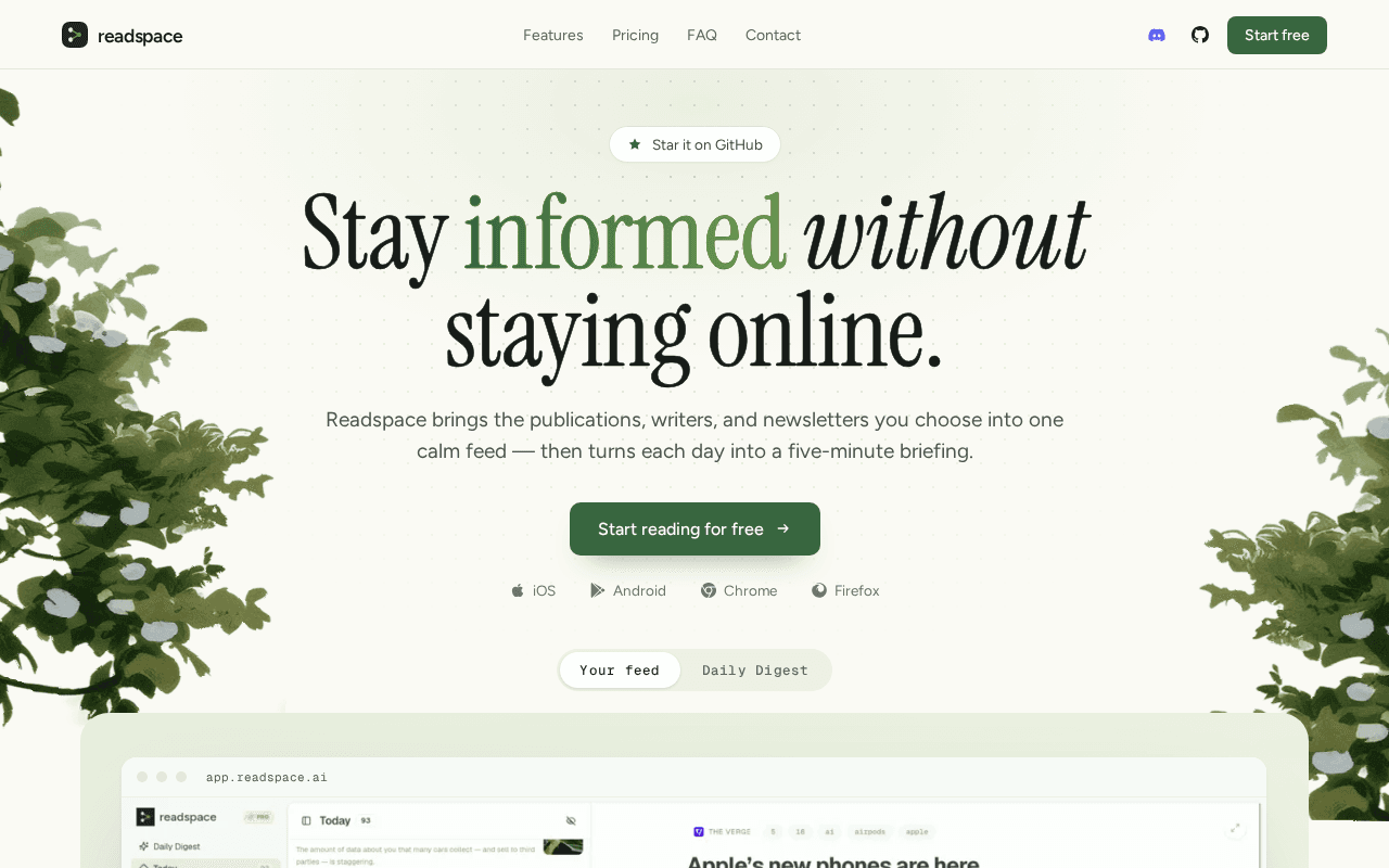 Screenshot of readspace.ai