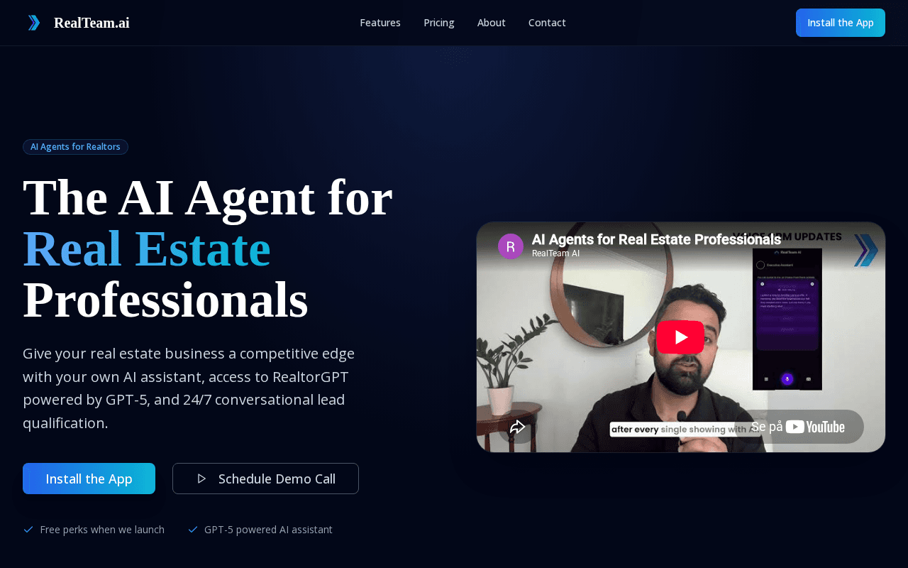 Screenshot of realteam.ai
