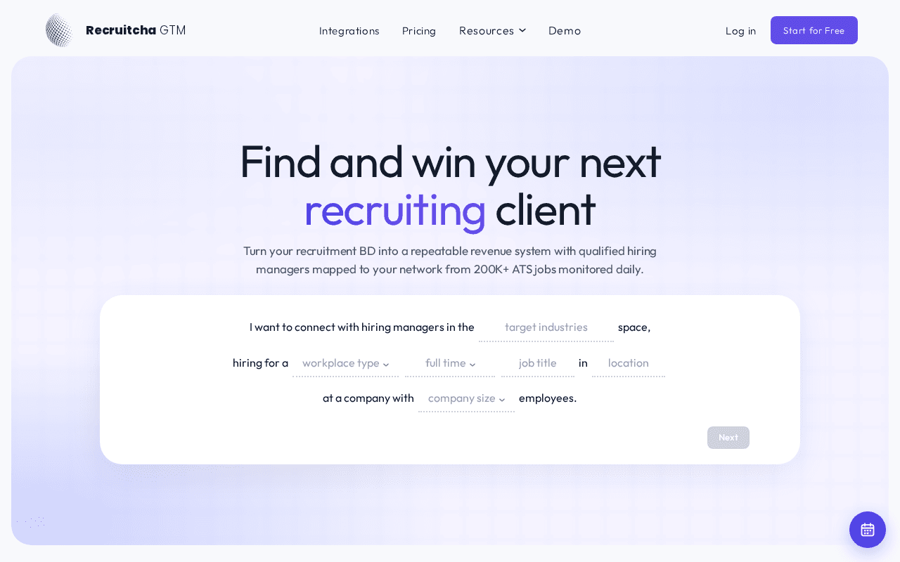 Screenshot of recruitcha.ai