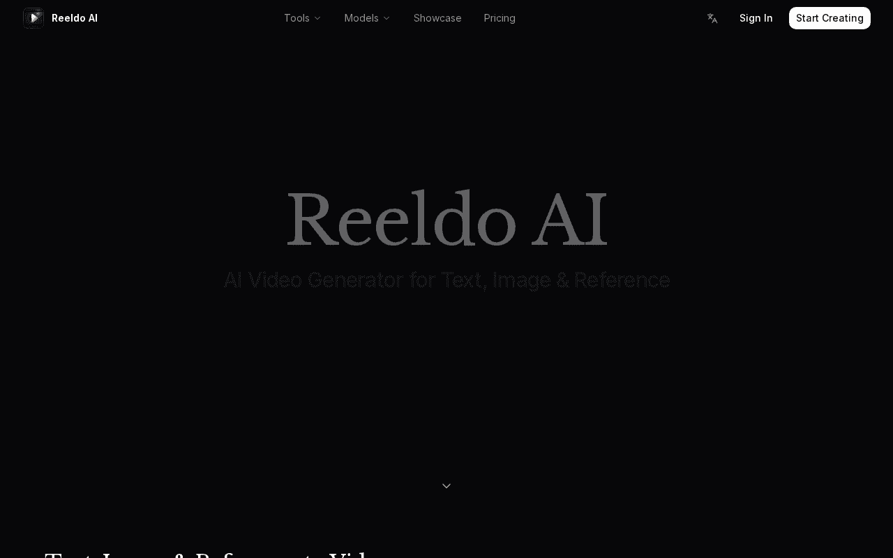 Screenshot of reeldo.ai