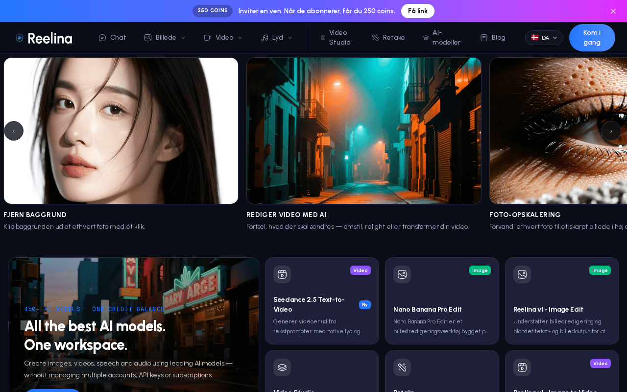 Screenshot of reelina.ai