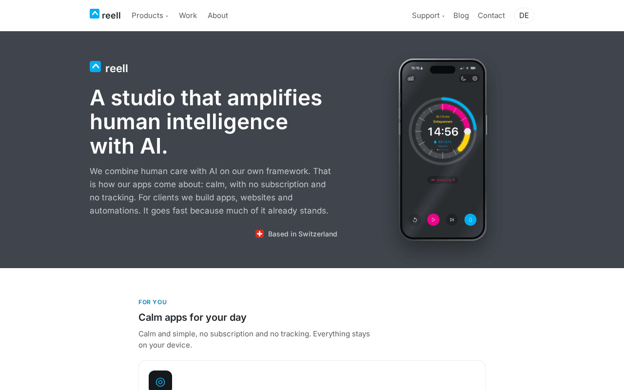 Screenshot of reell.ai