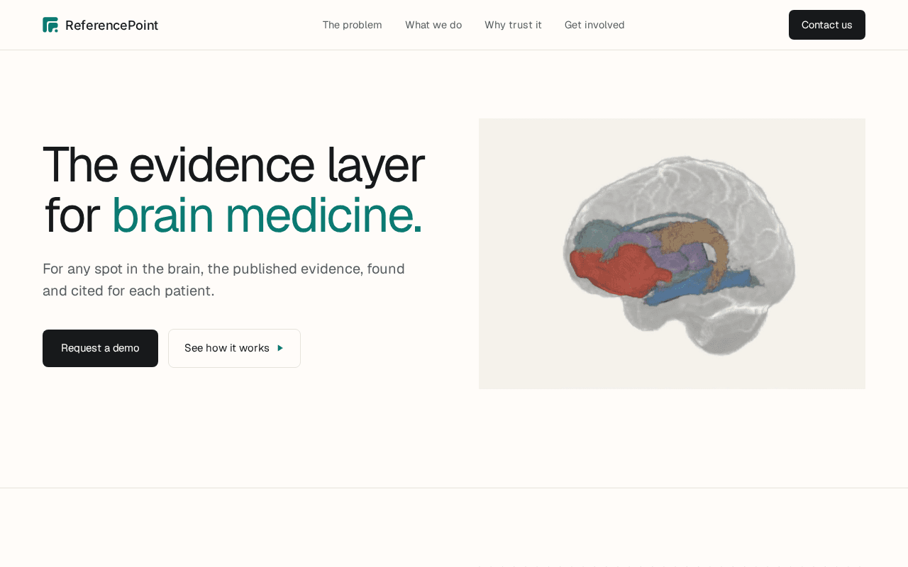 Screenshot of referencepoint.ai
