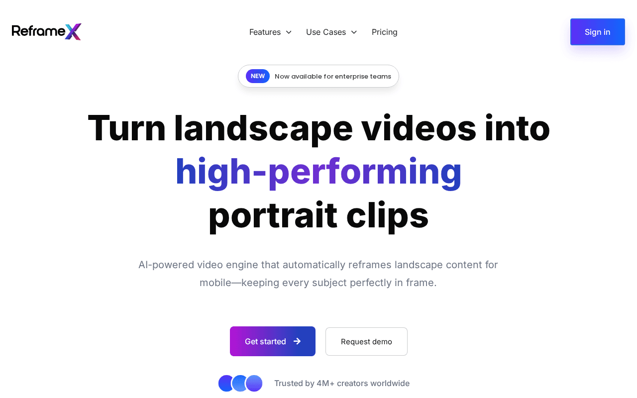 Screenshot of reframex.ai