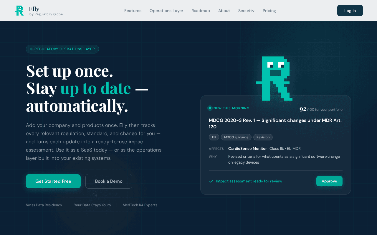 Screenshot of regulatoryglobe.ai
