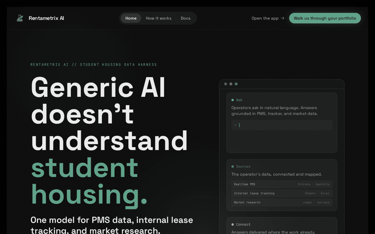Screenshot of rentametrix.ai