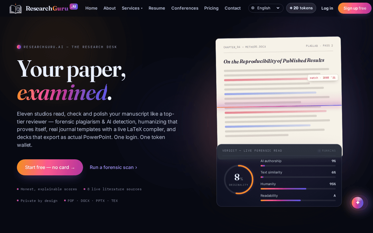 Screenshot of researchguru.ai