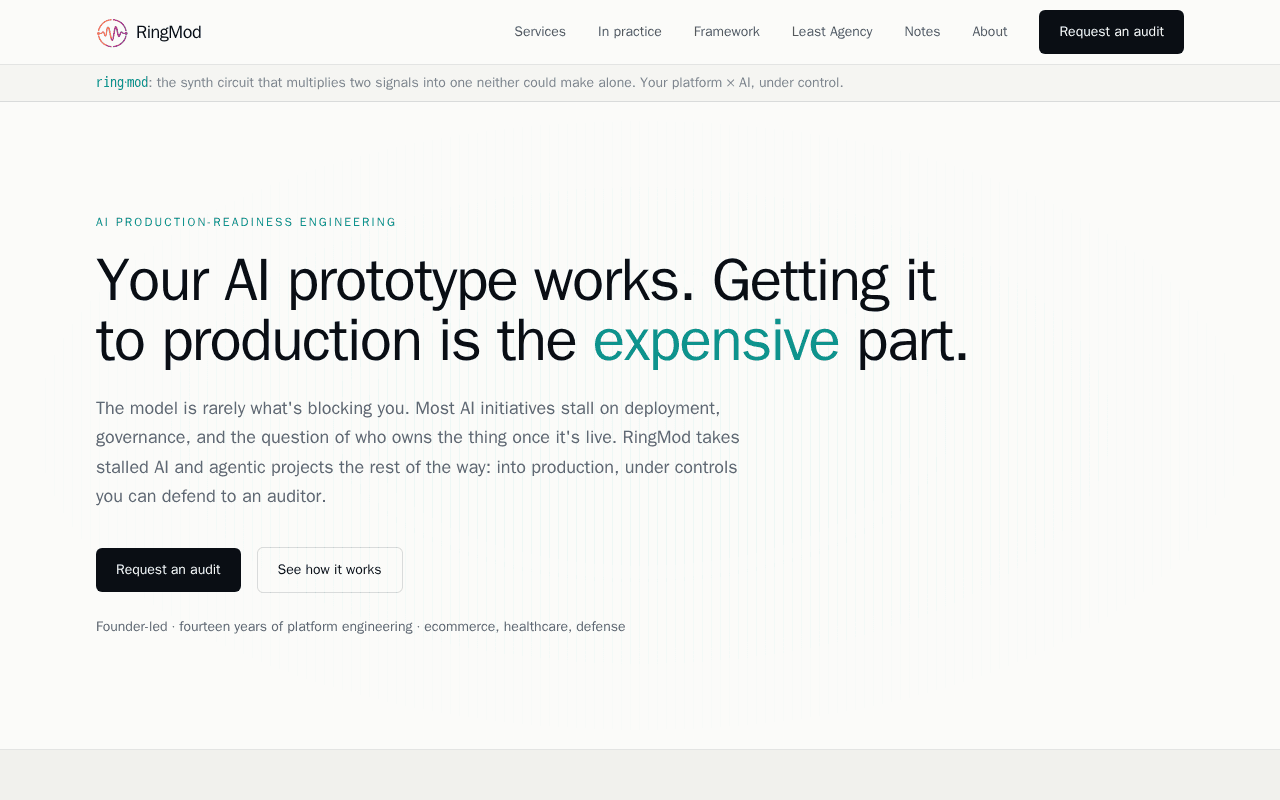 Screenshot of ringmod.ai
