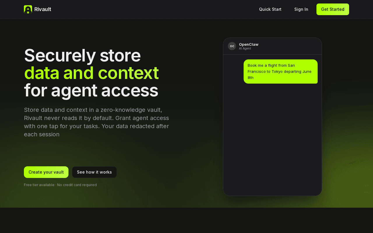 Screenshot of rivault.ai