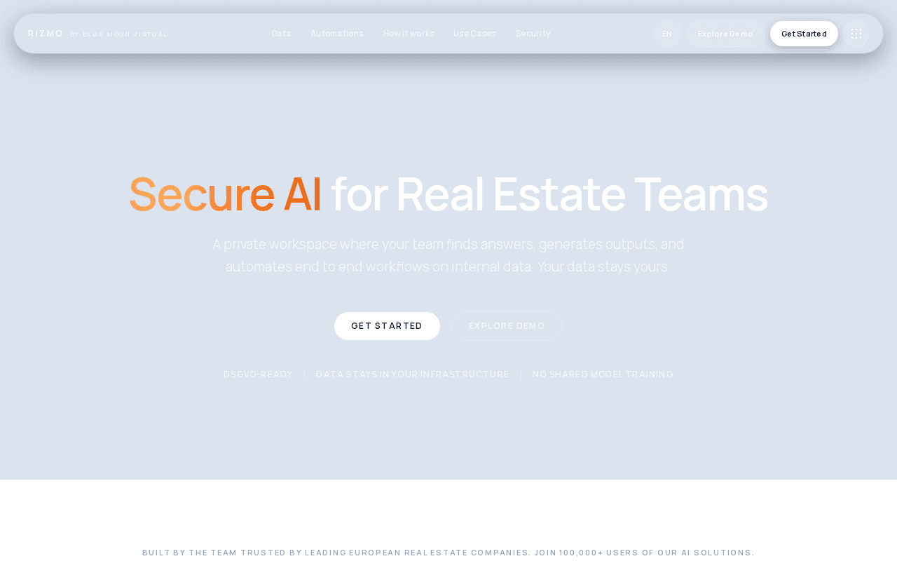 Screenshot of rizmo.ai