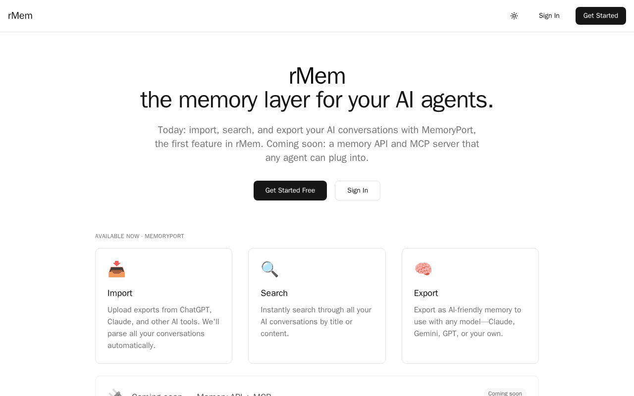 Screenshot of rmem.ai