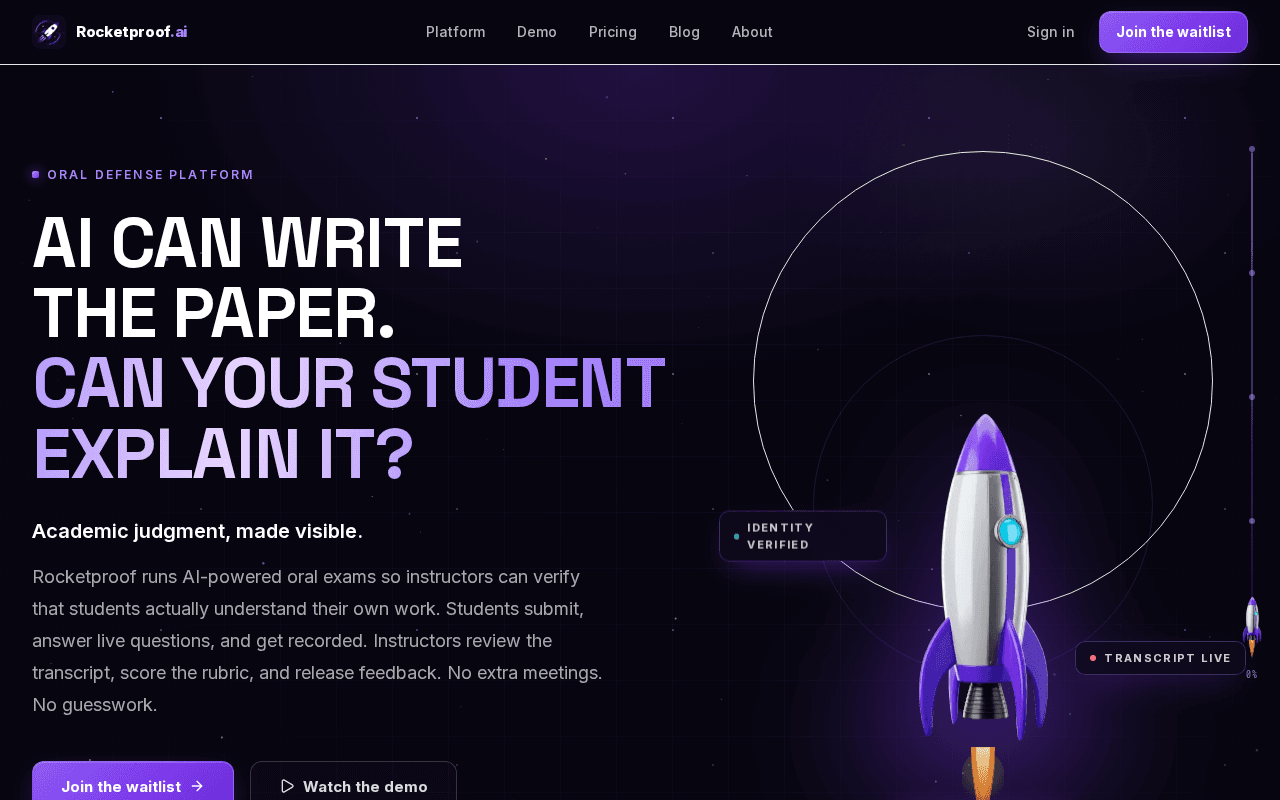 Screenshot of rocketproof.ai