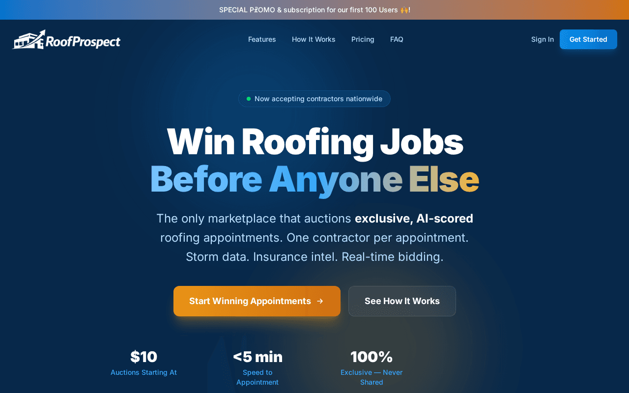 Screenshot of roofprospect.ai