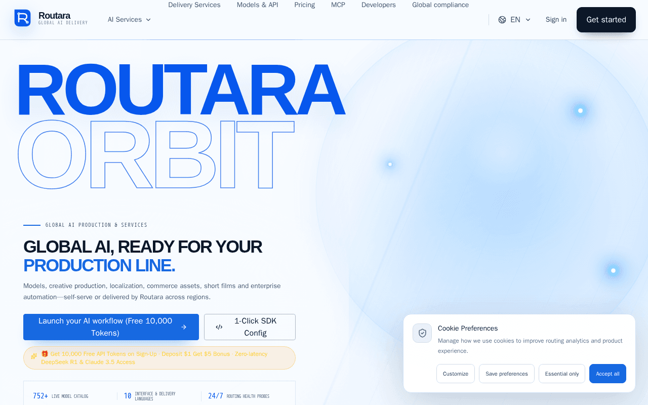 Screenshot of routara.ai