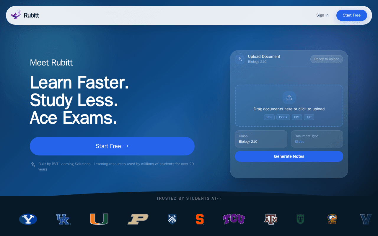 Screenshot of rubitt.ai
