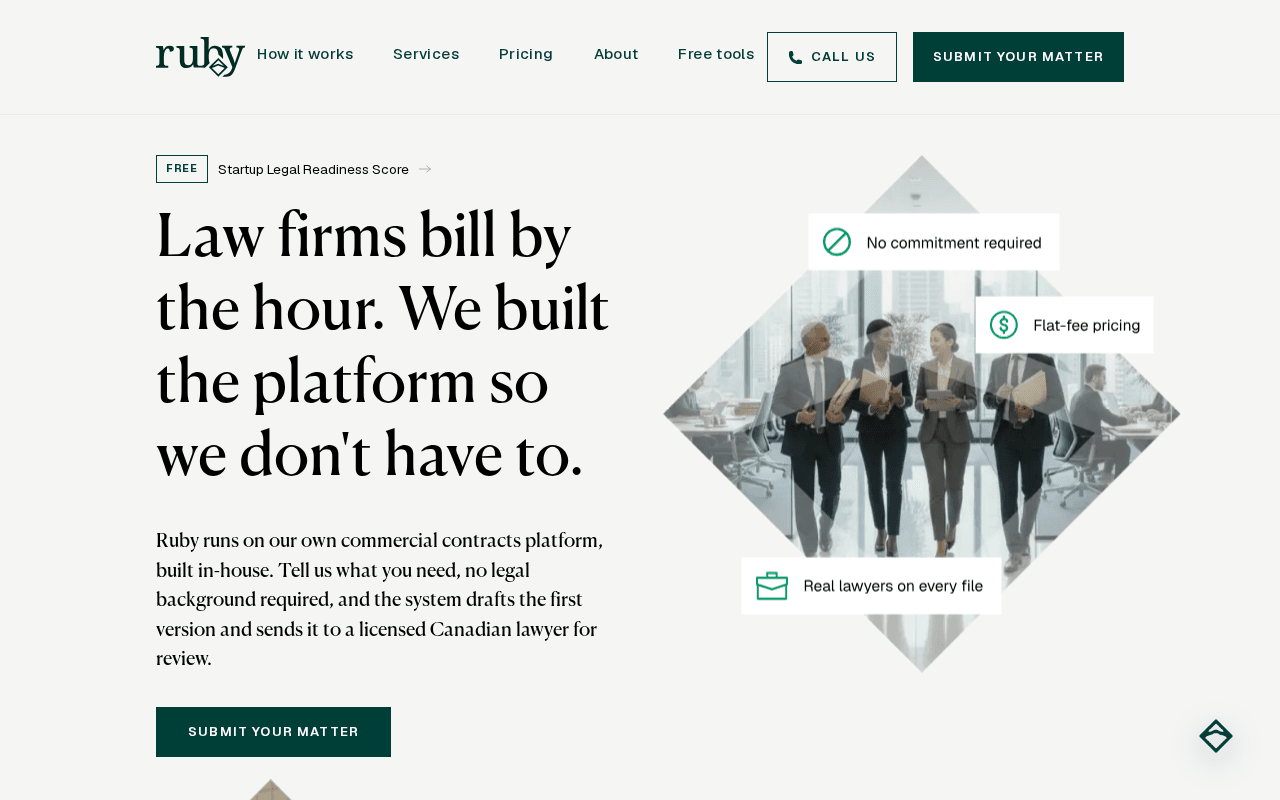 Screenshot of rubylegal.ai