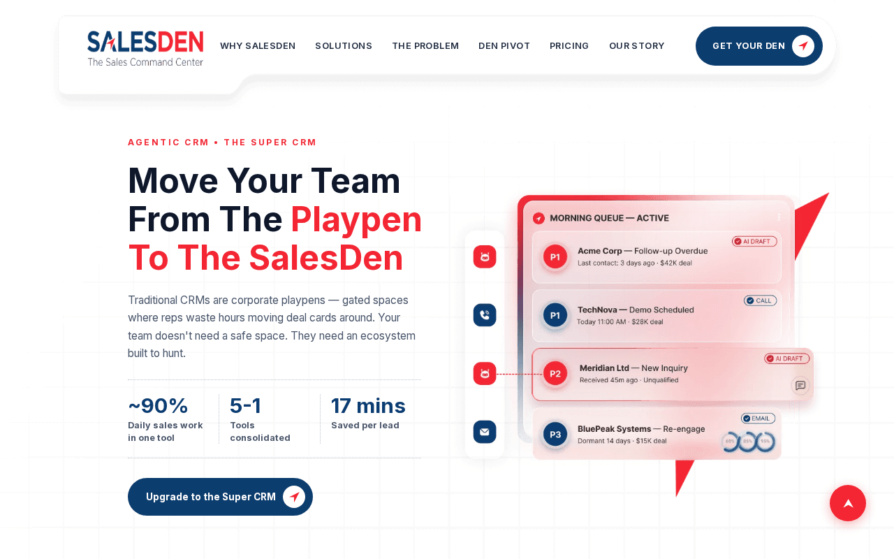 Screenshot of salesden.ai