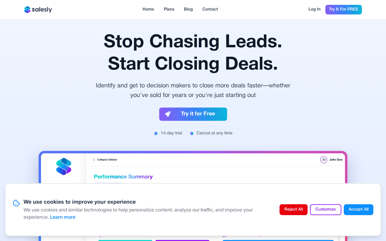 Screenshot of salesly.ai