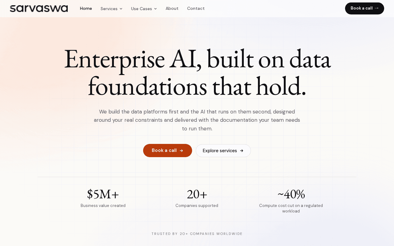 Screenshot of sarvaswa.ai