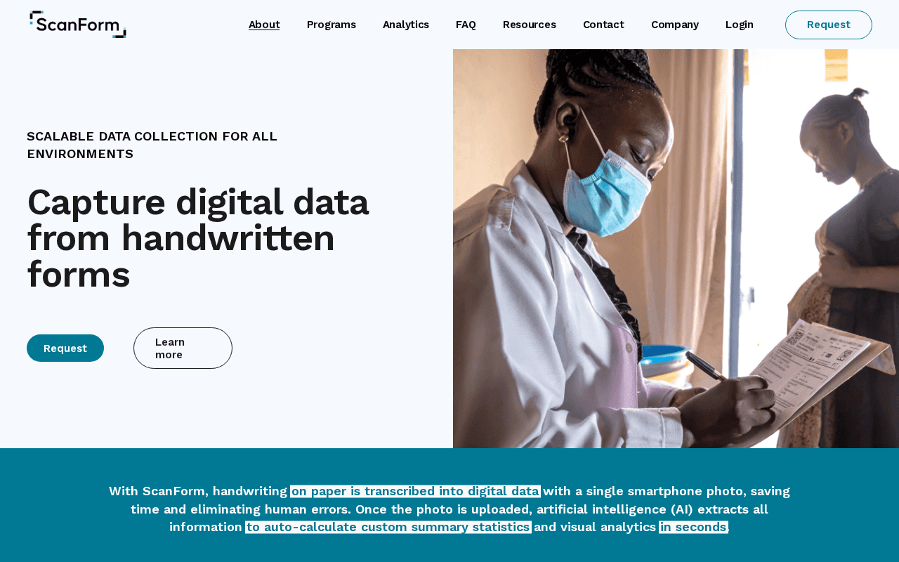 Screenshot of scanform.ai