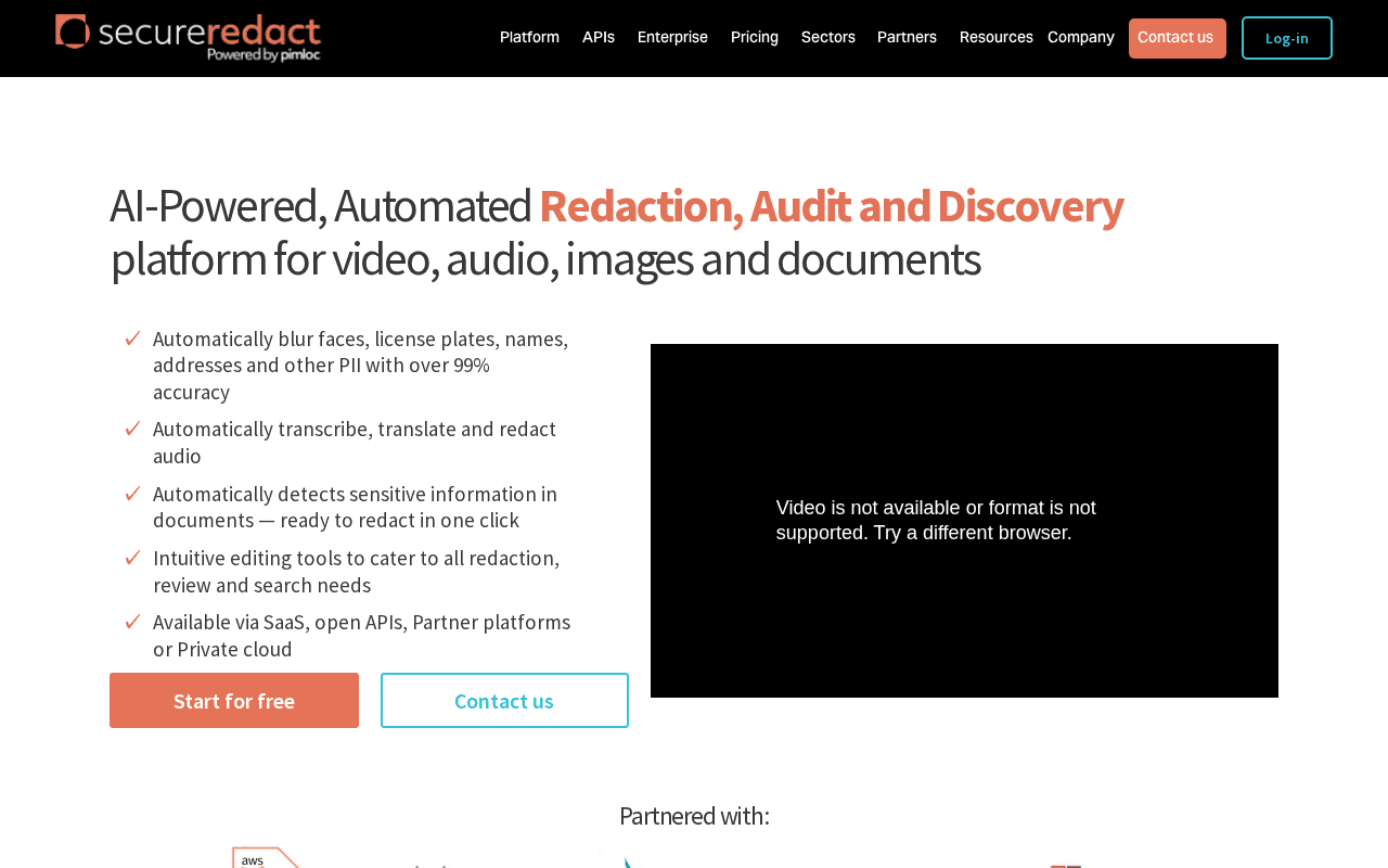 Screenshot of secureredact.ai