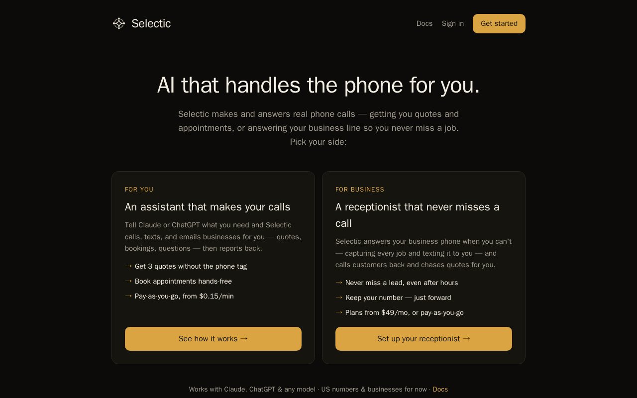 Screenshot of selectic.ai