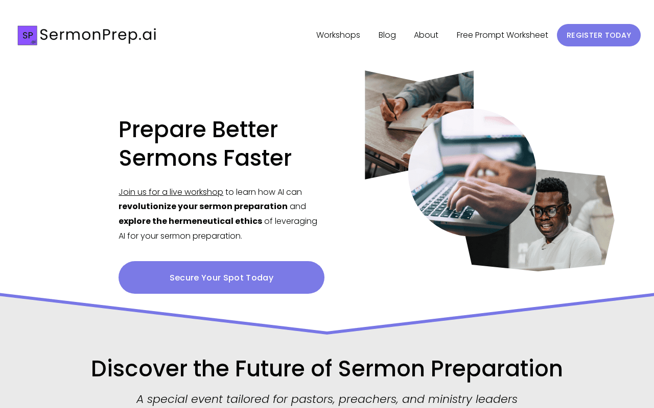 Screenshot of sermonprep.ai