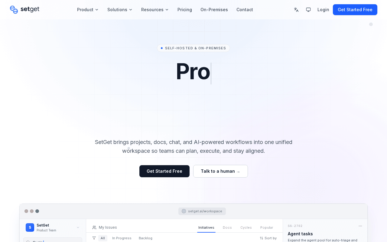 Screenshot of setget.ai