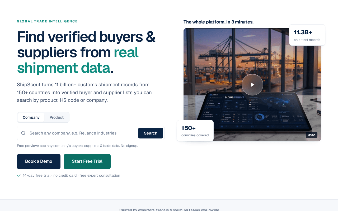 Screenshot of shipscout.ai