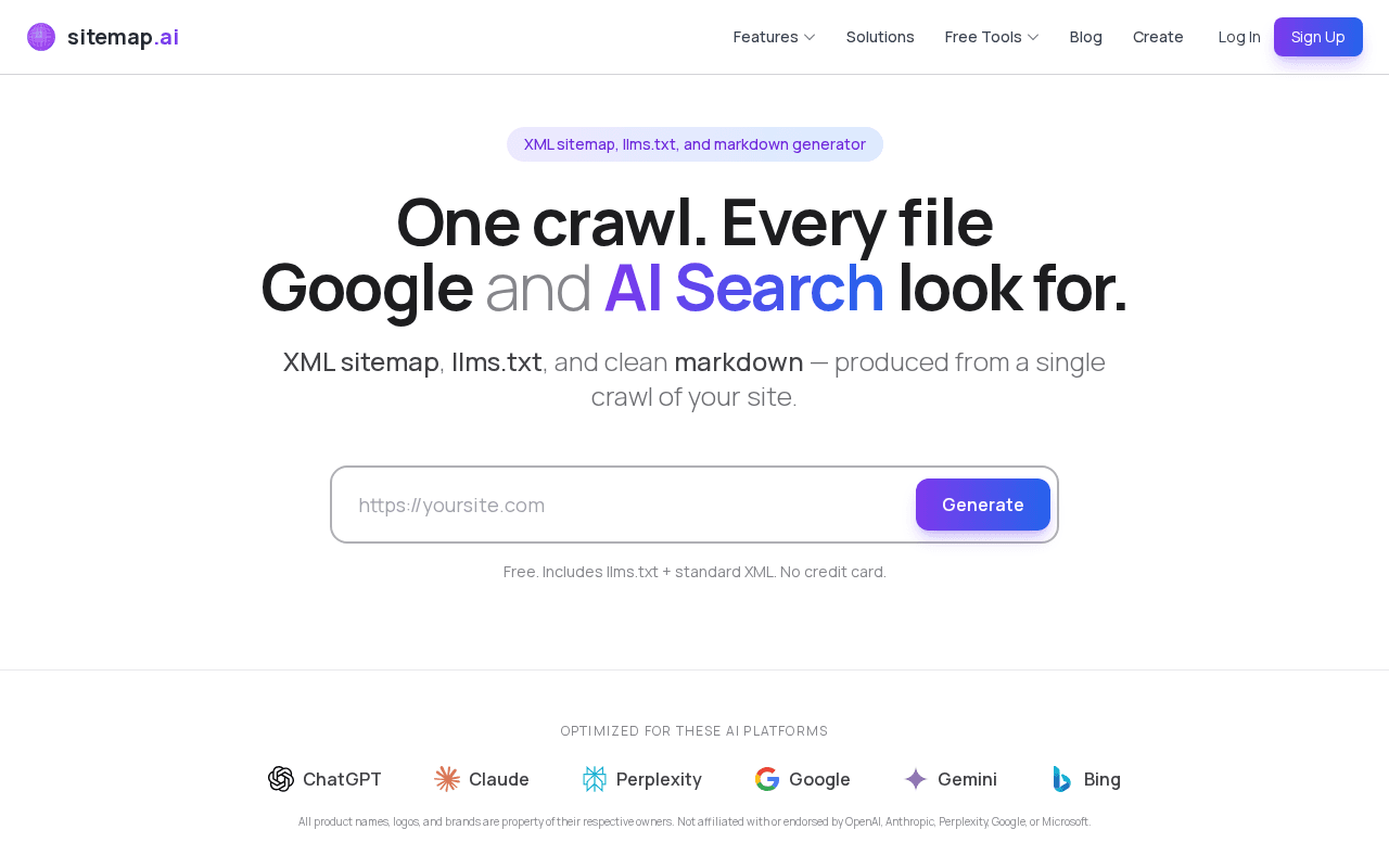 Screenshot of sitemap.ai