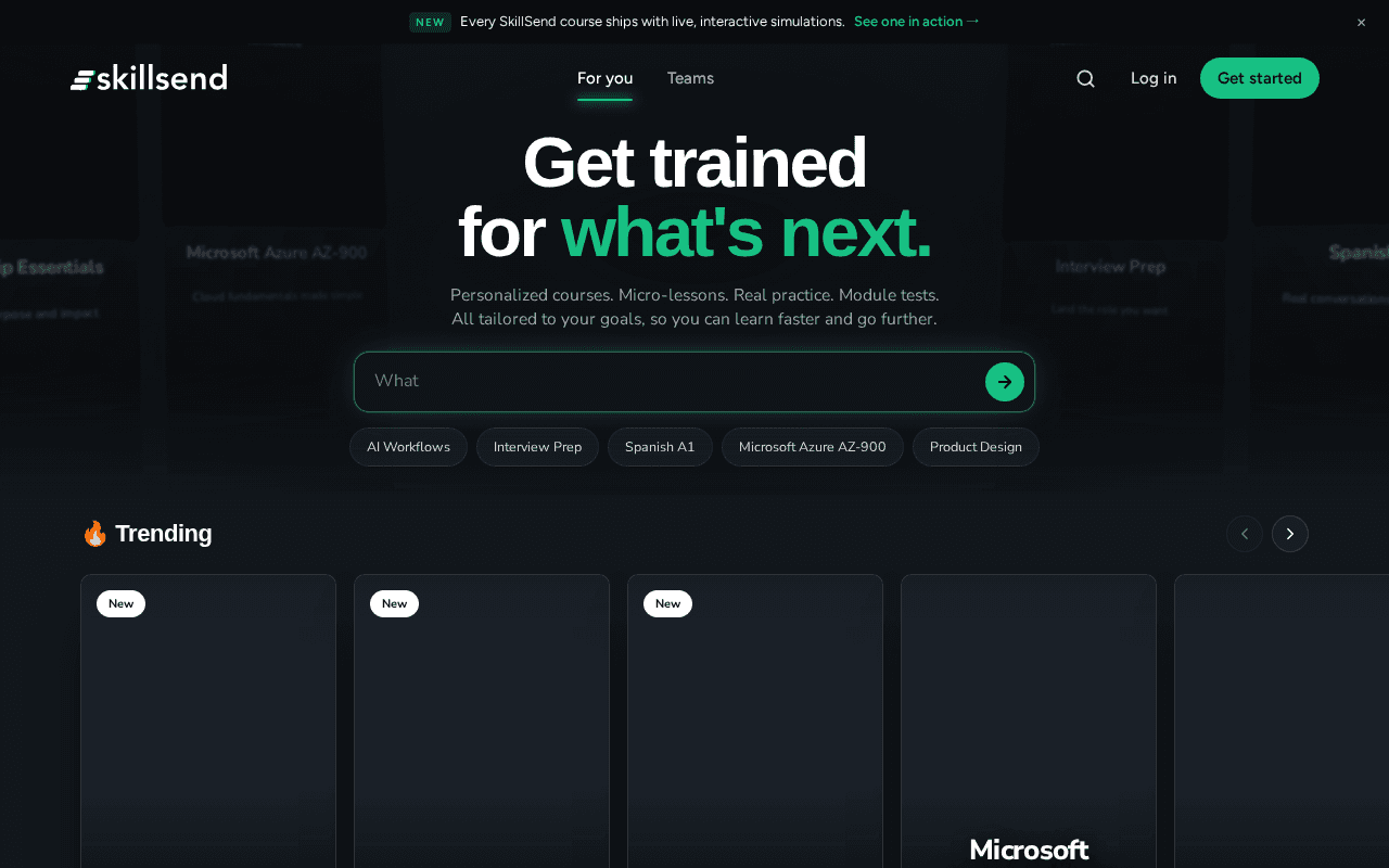 Screenshot of skillsend.ai