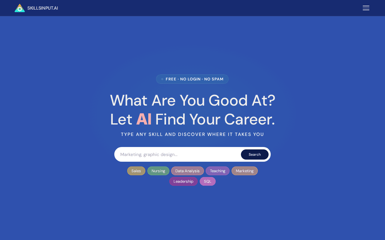 Screenshot of skillsinput.ai