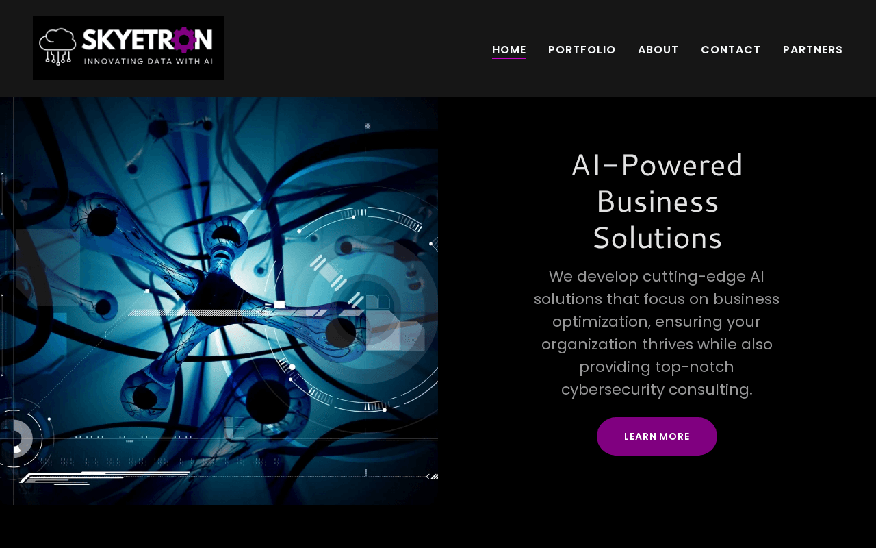 Screenshot of skyetron.ai