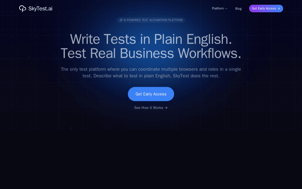 Screenshot of skytest.ai