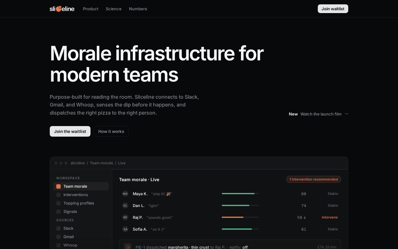 Screenshot of sliceline.ai