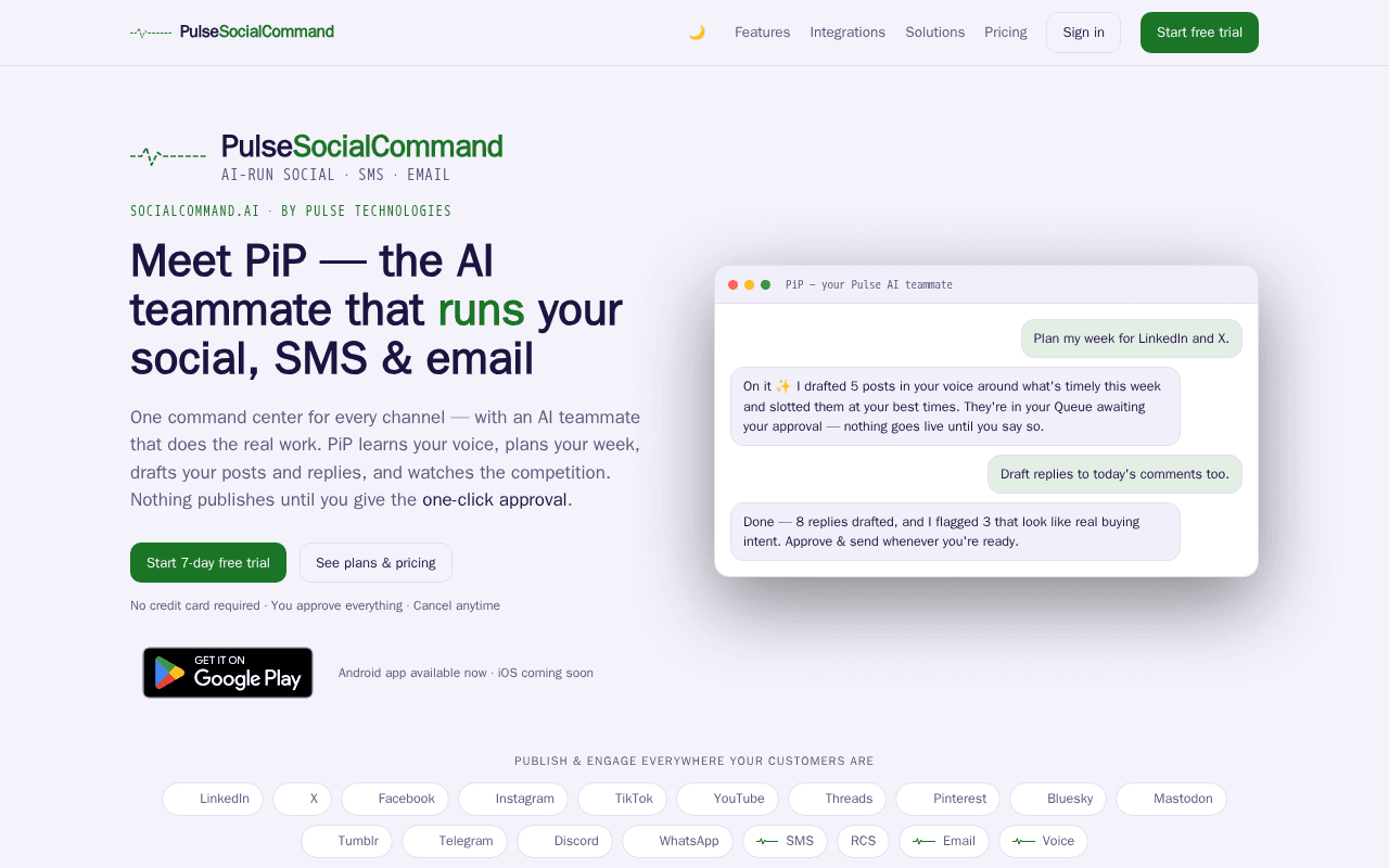 Screenshot of socialcommand.ai